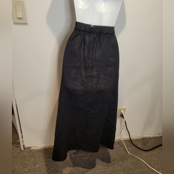 Muji women's size m 100% hemp black skirt pockets. Small flaw - Picture 3 of 6